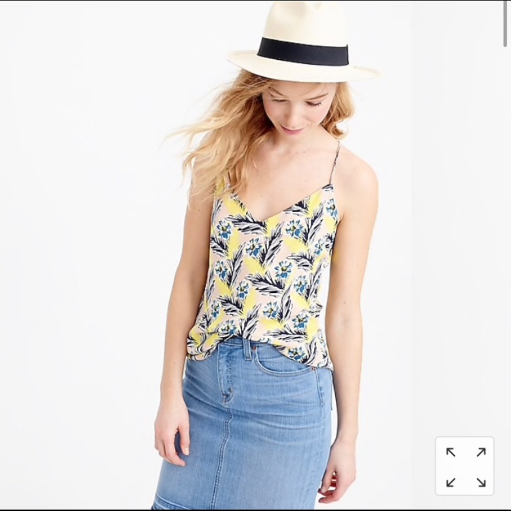 100% Silk Printed J. Crew Tank Top